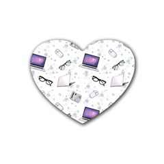 Computer Work Rubber Heart Coaster (4 Pack) by SychEva