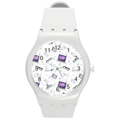 Computer Work Round Plastic Sport Watch (m) by SychEva