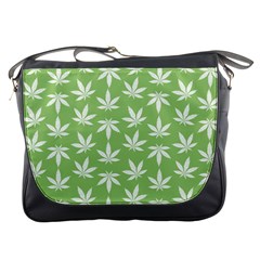 Weed Pattern Messenger Bag by Valentinaart