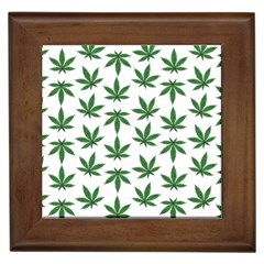 Weed Pattern Framed Tile by Valentinaart