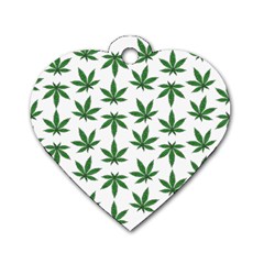 Weed Pattern Dog Tag Heart (one Side)