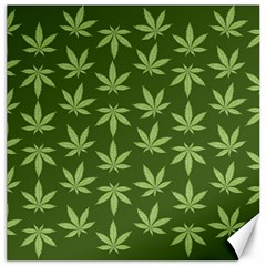 Weed Pattern Canvas 16  X 16  by Valentinaart