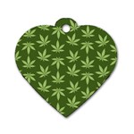 Weed Pattern Dog Tag Heart (Two Sides) Back