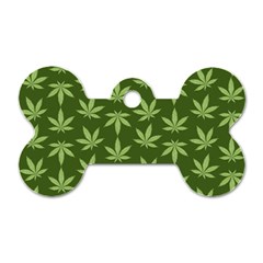 Weed Pattern Dog Tag Bone (one Side)