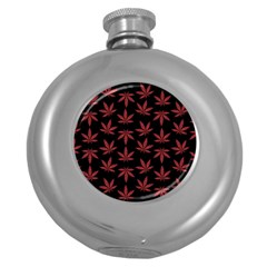 Weed Pattern Round Hip Flask (5 Oz) by Valentinaart