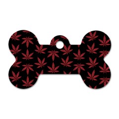 Weed Pattern Dog Tag Bone (one Side) by Valentinaart