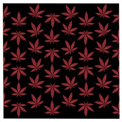 Weed Pattern Wooden Puzzle Square by Valentinaart
