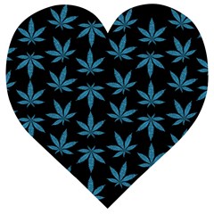 Weed Pattern Wooden Puzzle Heart by Valentinaart