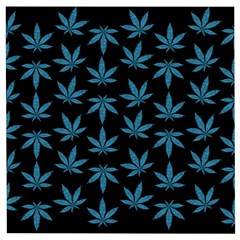 Weed Pattern Wooden Puzzle Square by Valentinaart