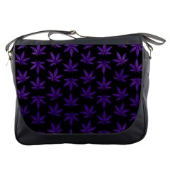 Weed Pattern Messenger Bag by Valentinaart