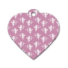 Cupid Pattern Dog Tag Heart (one Side) by Valentinaart