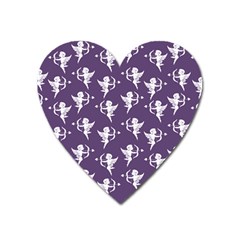 Cupid Pattern Heart Magnet by Valentinaart