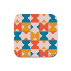 Geometric Pattern Rubber Square Coaster (4 Pack) by Valentinaart