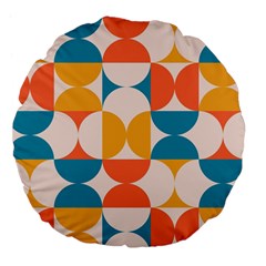 Geometric Pattern Large 18  Premium Flano Round Cushions by Valentinaart