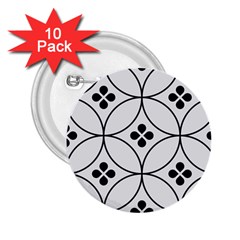 Black And White Pattern 2 25  Buttons (10 Pack) 