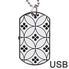 Black And White Pattern Dog Tag Usb Flash (two Sides) by Valentinaart