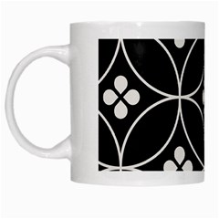 Black And White Pattern White Mugs by Valentinaart