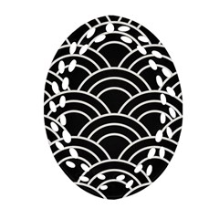 Black And White Pattern Ornament (oval Filigree) by Valentinaart