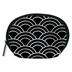Black And White Pattern Accessory Pouch (medium) by Valentinaart