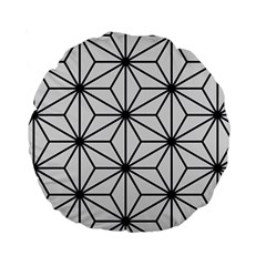 Black And White Pattern Standard 15  Premium Flano Round Cushions