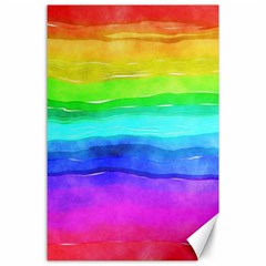 Watercolor Rainbow Canvas 24  X 36  by Valentinaart