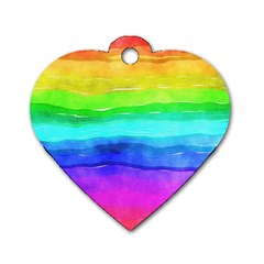 Watercolor Rainbow Dog Tag Heart (two Sides)