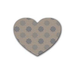 Floral Pattern Rubber Heart Coaster (4 Pack)