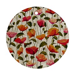 Floral Pattern Round Ornament (two Sides) by Valentinaart