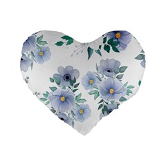 Floral Pattern Standard 16  Premium Heart Shape Cushions by Valentinaart