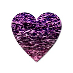 Purple  Waves Abstract Series No2 Heart Magnet by DimitriosArt