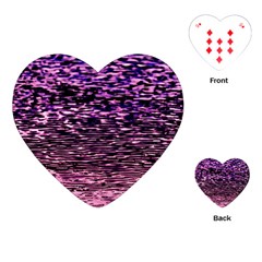 Purple  Waves Abstract Series No2 Playing Cards Single Design (heart) by DimitriosArt