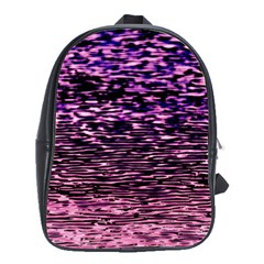 Purple  Waves Abstract Series No2 School Bag (large) by DimitriosArt