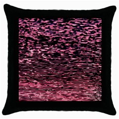 Pink  Waves Flow Series 11 Throw Pillow Case (black) by DimitriosArt