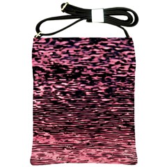 Pink  Waves Flow Series 11 Shoulder Sling Bag by DimitriosArt