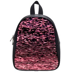 Pink  Waves Flow Series 11 School Bag (small) by DimitriosArt