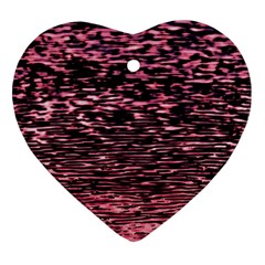 Pink  Waves Flow Series 11 Heart Ornament (two Sides) by DimitriosArt