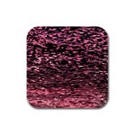 Pink  waves flow series 11 Rubber Square Coaster (4 pack) Front