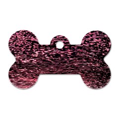 Pink  Waves Flow Series 11 Dog Tag Bone (two Sides) by DimitriosArt