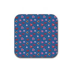 Sweet Hearts Rubber Coaster (square) by SychEva