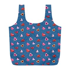 Sweet Hearts Full Print Recycle Bag (l) by SychEva