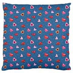 Sweet Hearts Large Flano Cushion Case (two Sides) by SychEva