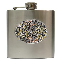 Modern Camo Tropical Print Design Hip Flask (6 Oz) by dflcprintsclothing