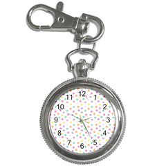 Valentines Day Candy Hearts Pattern - White Key Chain Watches by JessySketches