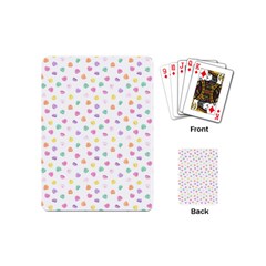 Valentines Day Candy Hearts Pattern - White Playing Cards Single Design (mini) by JessySketches