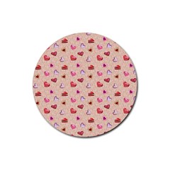 Sweet Heart Rubber Coaster (round) by SychEva