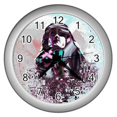 Merlot Lover Wall Clock (silver) by MRNStudios