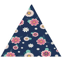 Flowers Pattern Wooden Puzzle Triangle by Sparkle