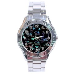 Flowers Pattern Stainless Steel Analogue Watch by Sparkle
