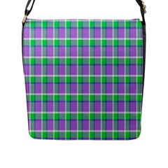 Checks Flap Closure Messenger Bag (l) by Sparkle