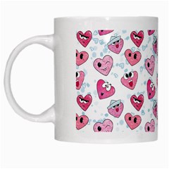 Funny Hearts White Mugs